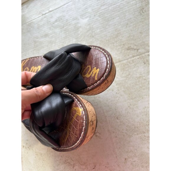 Sam Edelman Women's Sz 38.5 Metallic Wedge Sandals - Picture 3 of 12